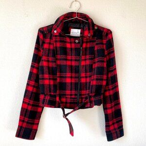 Delia's red and black plaid bomber jacket Women's Medium